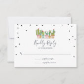 Fiesta Pastel Cactus Bruiloft RSVP Kaarten Kaartje (Voorkant)