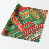 fiesta patchwork wrapping paper cadeaupapier (Uitgerold)