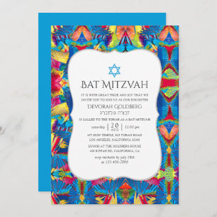 Fiesta Pattern Bat Mitzvah Kaart