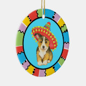 Fiesta Pembroke Welsh Corgi Ceramic Ornament (Rechts)