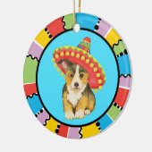 Fiesta Pembroke Welsh Corgi Ceramic Ornament (Links)
