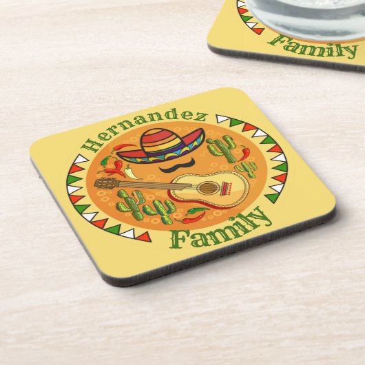 Fiesta - persoonsgebonden naam Fun Cinco de Mayo Bier Onderzetter (Linkerzijde)