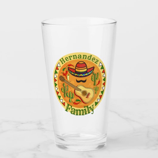 Fiesta - persoonsgebonden naam Fun Cinco de Mayo Glas (Voorkant)