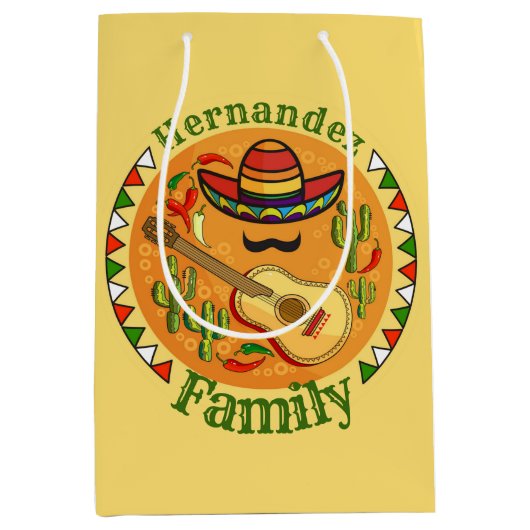 Fiesta - persoonsgebonden naam Fun Cinco de Mayo Medium Cadeauzakje (Voorkant)
