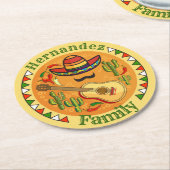 Fiesta - persoonsgebonden naam Fun Cinco de Mayo Ronde Kartonnen Onderzetter (Gebogen)