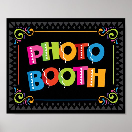 Fiesta PHOTO BOOTH Feestbord Afdruk Poster (Voorkant)