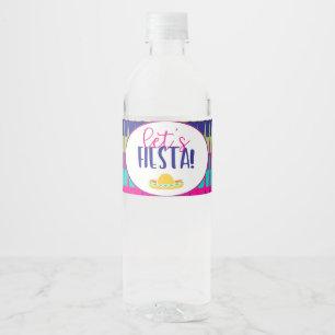 Fiesta Pinata Colorful Waterfles Etiket