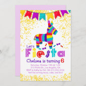 Fiesta Piñata verjaardagsfeestje kleurrijke uitnod Kaart (Voorkant / Achterkant)
