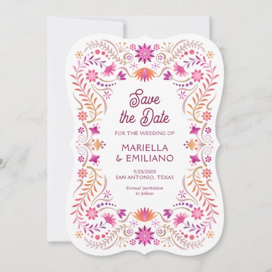 Fiesta Pink Quinceañera Wedding Save the Date (Voorkant)