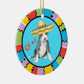 Fiesta Pit Bull Terrier Keramisch Ornament (Rechts)