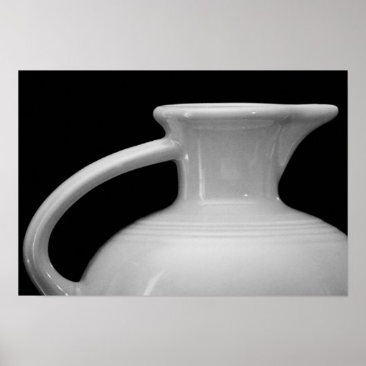 Fiesta Pitcher Art Zwart-wit Print (Voorkant)