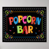 Fiesta POPCORN BAR Party Sign Print (Voorkant)