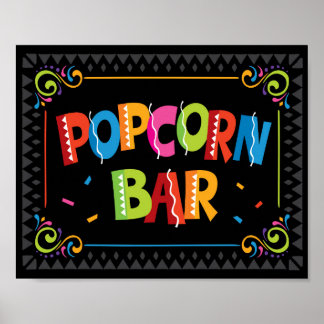 Fiesta POPCORN BAR Party Sign Print
