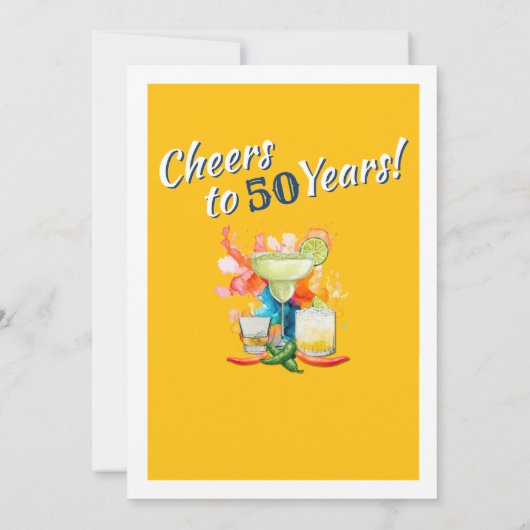 Fiesta Proost op 50 jaar Mexicaanse verjaardag Kaart (Achterkant)