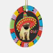 Fiesta Pug Keramisch Ornament (Rechts)