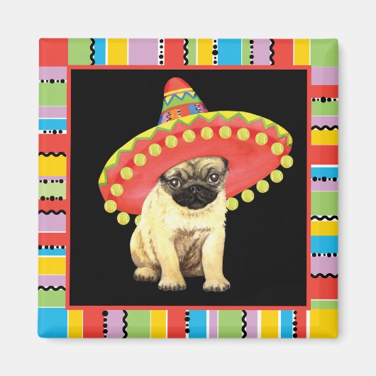 Fiesta Pug Magneet (Voorkant)
