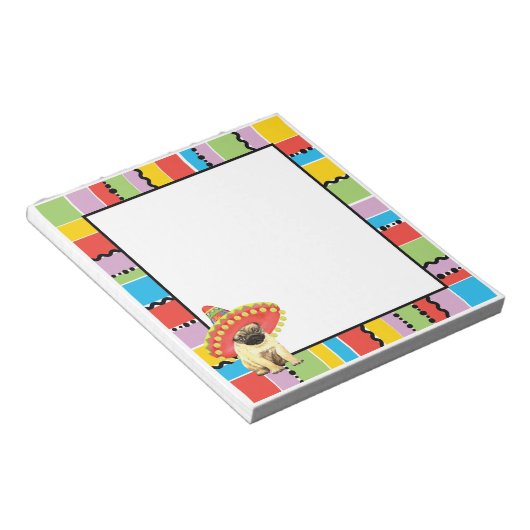 Fiesta Pug Notitieblok (Schuin)