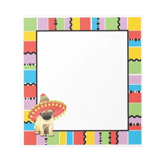 Fiesta Pug Notitieblok (Voorkant)