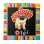 Fiesta Pug Tegeltje (Voorkant)