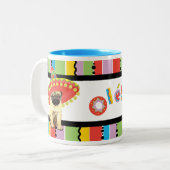 Fiesta Pug Tweekleurige Koffiemok (Voorkant links)