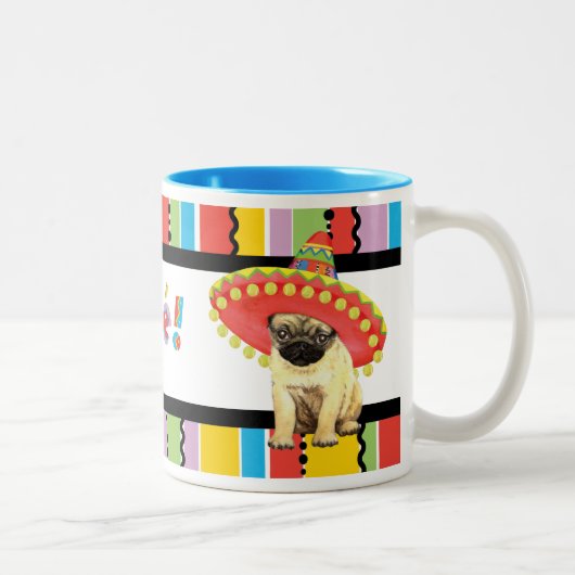 Fiesta Pug Tweekleurige Koffiemok (Rechts)