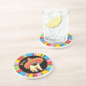 Fiesta Pug Zandsteen Onderzetter (Zijkant)