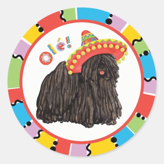 Fiesta Puli Classic Round Sticker (Voorkant)