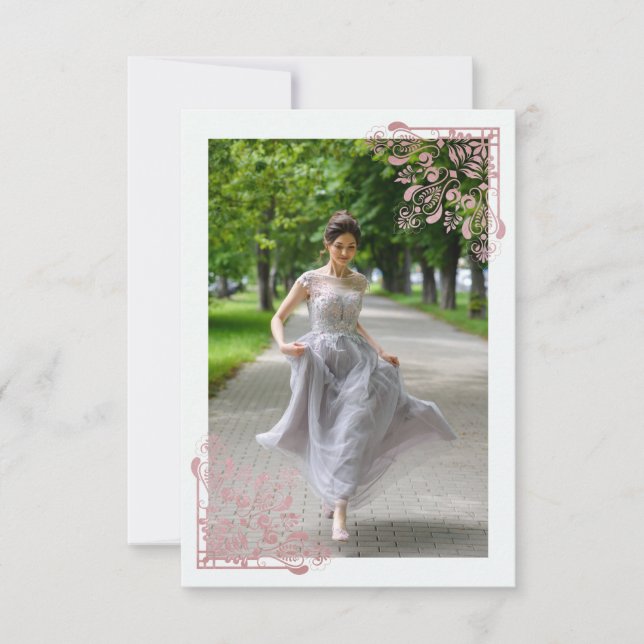 Fiesta Quince Años Español Efecto Encaje Oro Rosa (Voorkant)