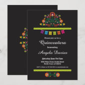 Fiesta Quinceañera Birthday Party Mexican Invite Kaart (Voorkant / Achterkant)