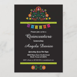 Fiesta Quinceañera Birthday Party Mexican Invite Kaart