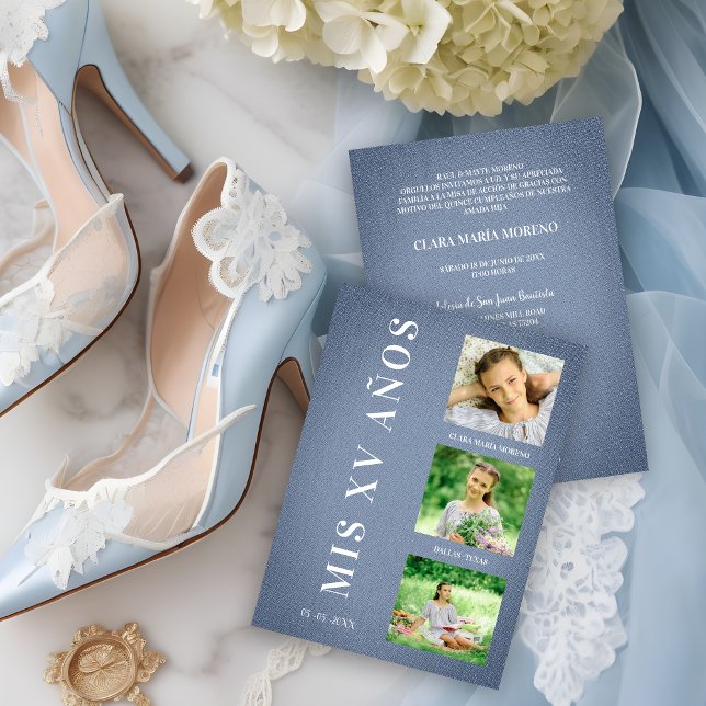 Fiesta Quinceañera Español Textura Textil Azul (Creator heeft geüpload)