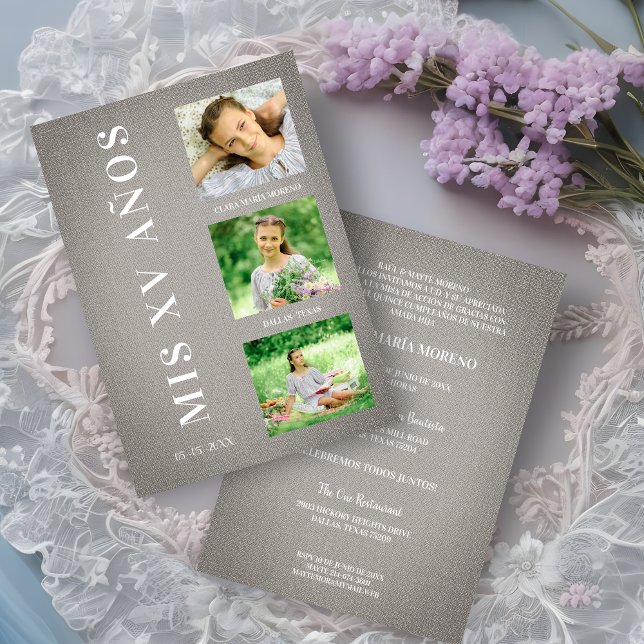 Fiesta Quinceañera Español Textura Textil Gris (Creator heeft geüpload)