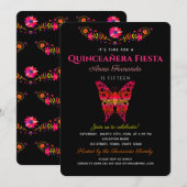 Fiesta Quinceañera Uitnodiging (Voorkant / Achterkant)