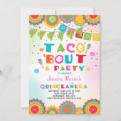 Fiesta Quinceanera Uitnodiging Taco Over Een Feest (Voorkant)