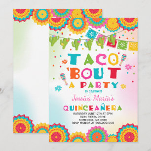 Fiesta Quinceanera Uitnodiging Taco Over Een Feest