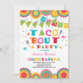 Fiesta Quinceanera Uitnodiging Taco Over Een Feest (Voorkant)