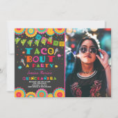 Fiesta Quinceanera Uitnodiging Taco Over Een Feest (Voorkant)