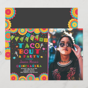 Fiesta Quinceanera Uitnodiging Taco Over Een Feest