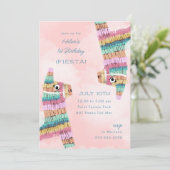 Fiesta Rainbow Llama Piñata 1ste verjaardag Kaart (Staand voorkant)