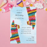 Fiesta Rainbow Llama Piñata Birthday Party Kaart<br><div class="desc">Rainbow llama piñata illustraties met sky blue background. backer kleur editable. Fun voor kinderen en volwassenen!</div>