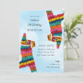 Fiesta Rainbow Llama Piñata Birthday Party Kaart (Staand voorkant)