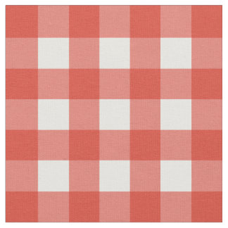 Fiesta Red en White Gingham Check Stof
