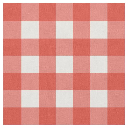 Fiesta Red en White Gingham Check Stof (Close Up)