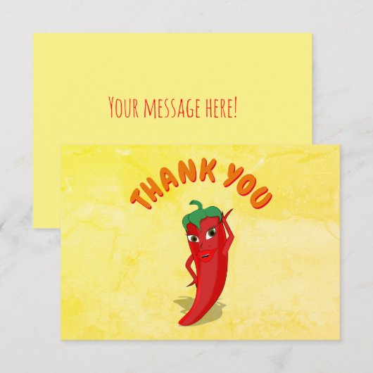 Fiesta Red Hot Pepper Diva Aangepaste tekst Bedankkaart (Voorkant / Achterkant)