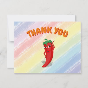 Fiesta Red Hot Pepper Diva Aangepaste Tekst Regenb Bedankkaart