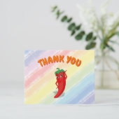 Fiesta Red Hot Pepper Diva Aangepaste Tekst Regenb Bedankkaart (Staand voorkant)