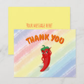 Fiesta Red Hot Pepper Diva Aangepaste Tekst Regenb Bedankkaart (Voorkant / Achterkant)