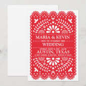 Fiesta Red Paisley Spaanse huwelijksuitnodiging Kaart (Voorkant / Achterkant)