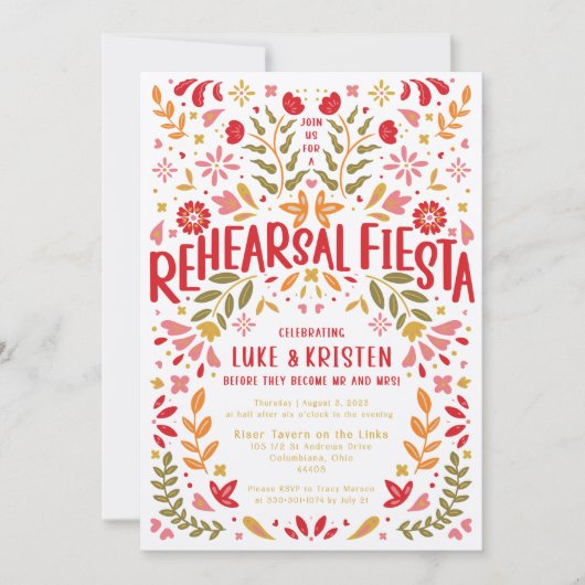 Fiesta repetitie diner - Luke en Kris Kaart (Voorkant)