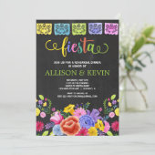 Fiesta repetitiediner, Mexicaans thema bloemen Kaart (Staand voorkant)